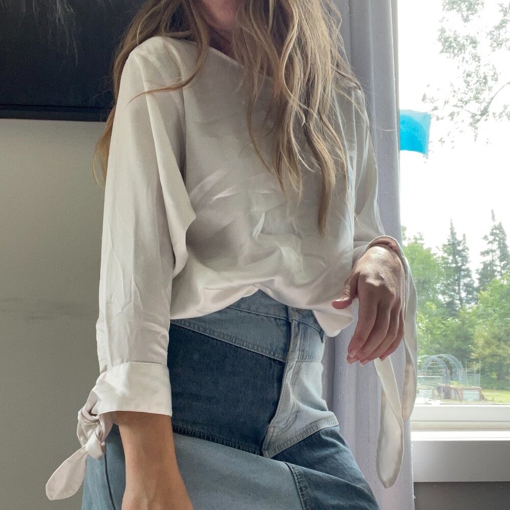 White Silky Ann Taylor Shirt